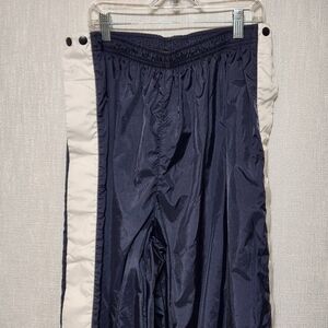 Vintage Nike Windbreaker 90s Track Pants Snap Off Sides Navy Blue White READ